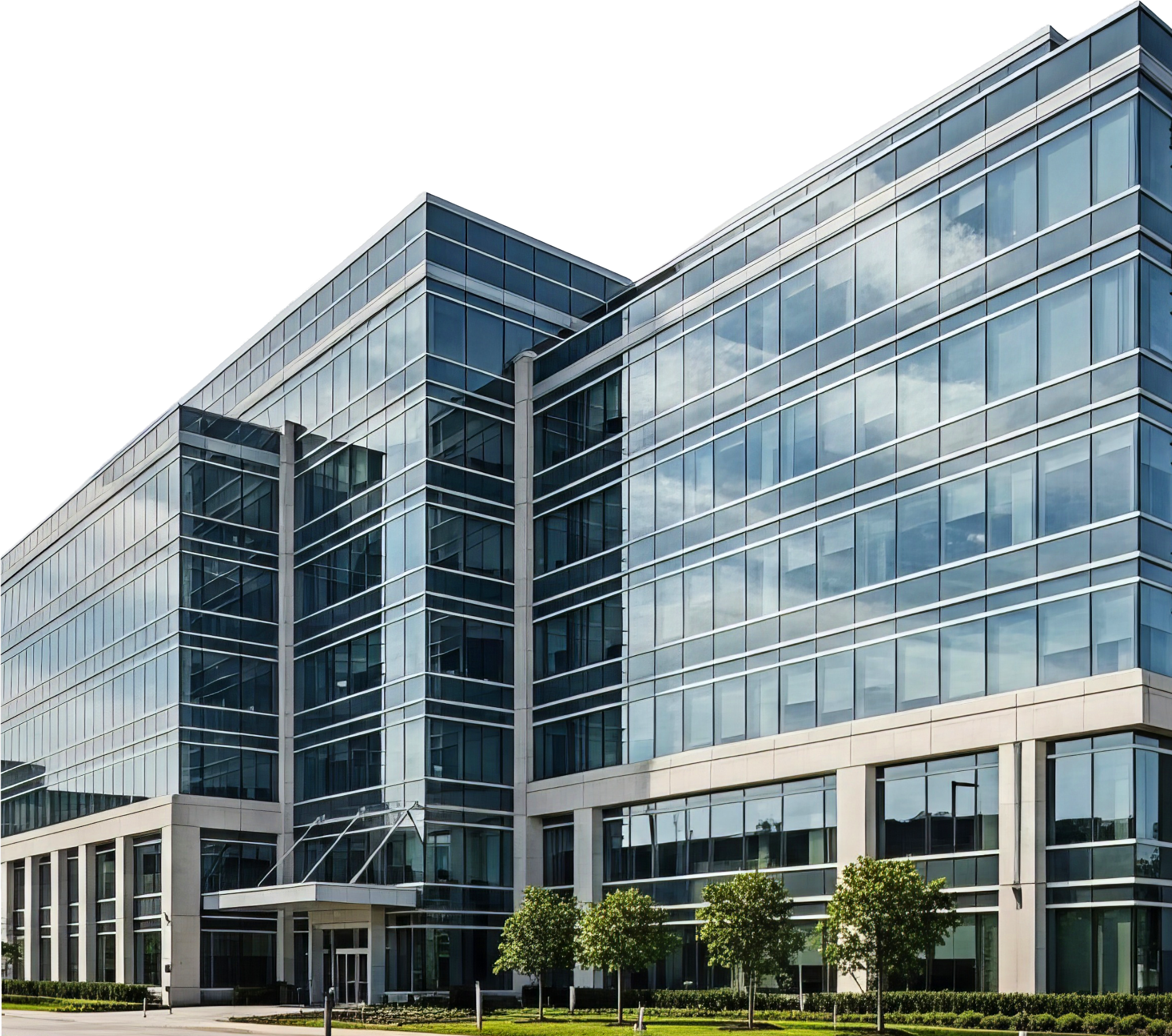 Modernes Bürogebäude mit Glasfassade